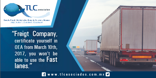 Freigt Company, certificate yourself in OEA, from march 10th, 2017, you won’t be able to use the fast lanes.