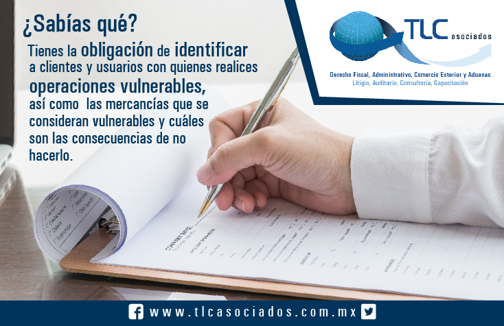 Previa identificación del Cliente o Usuario en Operaciones Vulnerables, para quienes presten servicios de Comercio Exterior