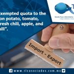 021 – Duty-exempted quota on the import of potato, tomato, onion, fresh chili, apple, and dried chili