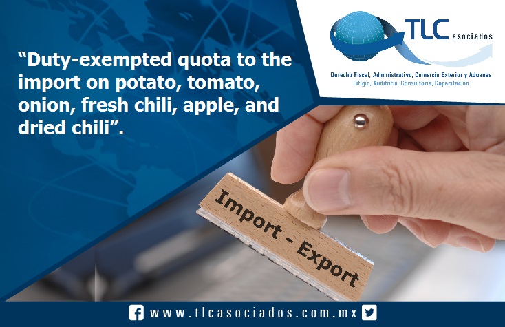 021 – Duty-exempted quota on the import of potato, tomato, onion, fresh chili, apple, and dried chili