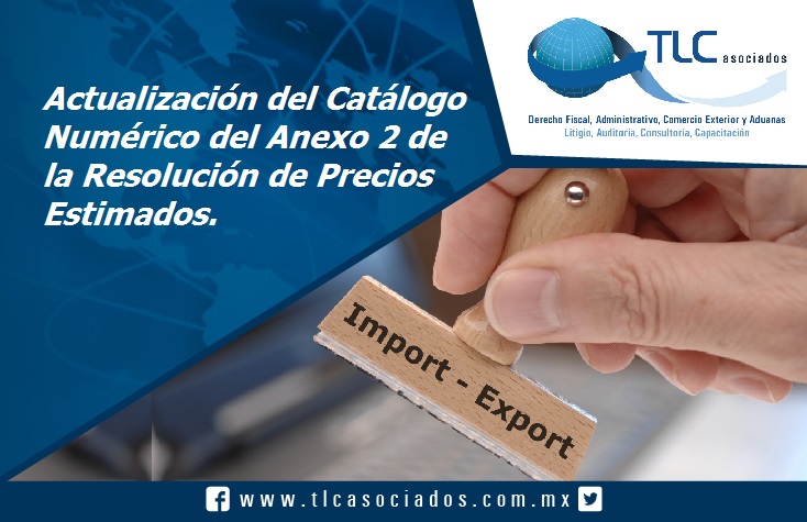 023 – Actualización del Catálogo Numérico del Anexo 2 de la Resolución de Precios Estimados