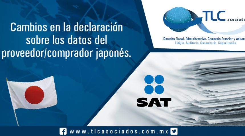 034 – Cambios en la declaración sobre los datos del proveedor/comprador japonés