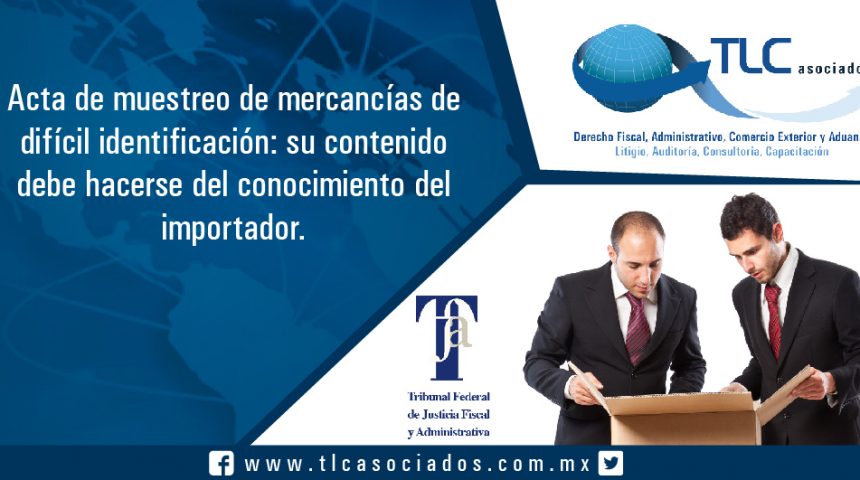 042 – Acta de muestreo de mercancías de difícil identificación: su contenido debe hacerse del conocimiento del importador