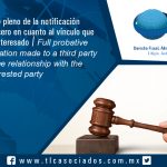 123 – Valor probatorio pleno de la notificación  efectuada  a un tercero en cuanto al vínculo que mantiene con el interesado / Full probative value of the notification made to a third party in relation to the relationship with the interested party