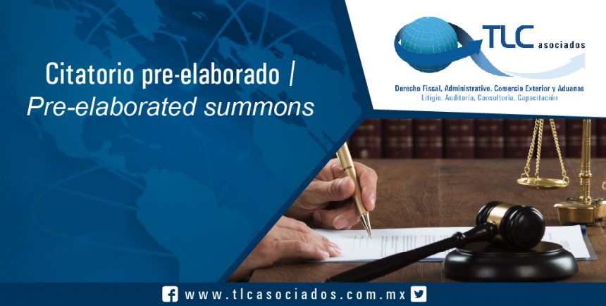 141 – Citatorio pre-elaborado / Pre-elaborated summons