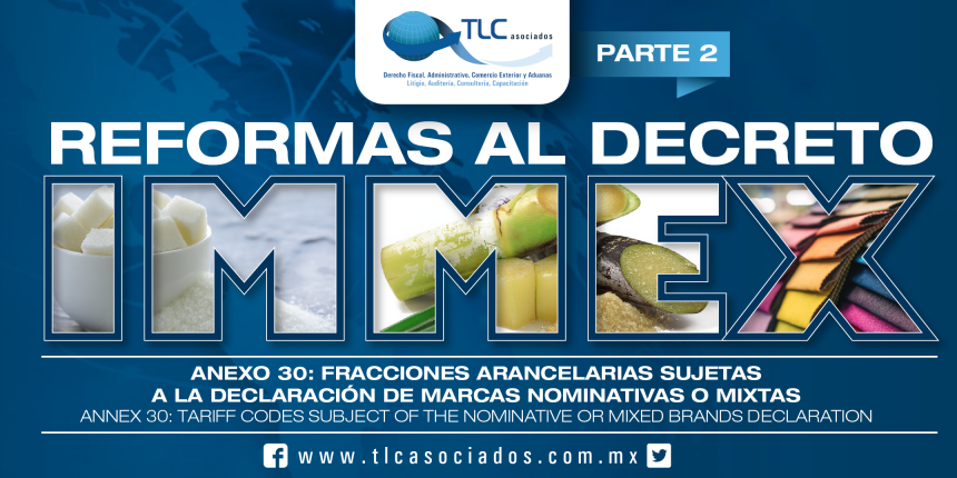 162 – Anexo 30: fracciones arancelarias sujetas a la declaración de marcas nominativas o mixtas / Annex 30: tariff items subject to the declaration of registered or mixed trademarks