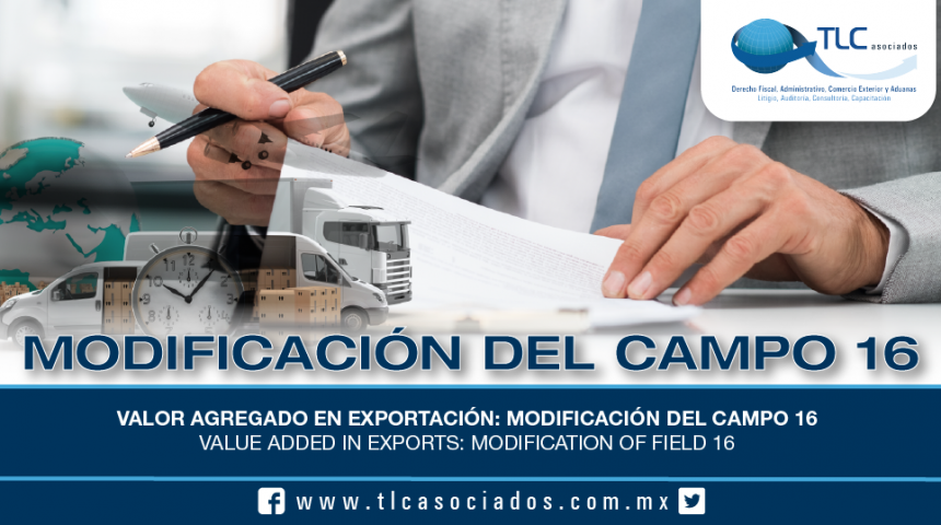 204 – Valor Agregado en Exportación: modificación del campo 16 / Value Added in Exports: modification of field 16