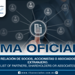 211 – Forma oficial 96: Relación de socios, accionistas o asociados residentes en el extranjero / Official form 96 “List of partners, shareholders or associates resident abroad”.