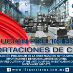 221 – Resolución preliminar de la investigación antidumping de importaciones de microalambre de China / Preliminary resolution of the anti-dumping investigation On Chinese micro-wire imports