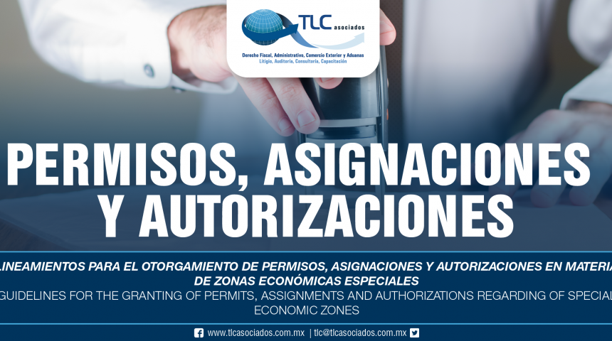 261 – Lineamientos para el otorgamiento de permisos, asignaciones y autorizaciones en materia de Zonas Económicas Especiales / Guidelines for the granting of permits, assignments and authorizations regarding of Special Economic Zones