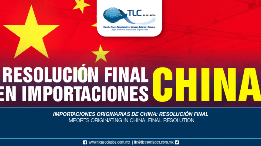 264 – Importaciones originarias de China: resolución final / Imports originating in China: final resolution