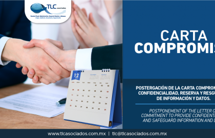 333 – Postergación de la carta compromiso de confidencialidad, reserva y resguardo de información y datos/ Postponement of the letter of commitment to provide confidentiality and safeguard information and data.