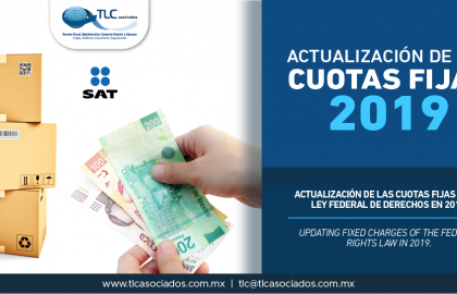 345 – Actualización de las Cuotas Fijas de la Ley Federal de Derechos en 2019/ Updating Fixed Charges of the Federal Rights Law in 2019.