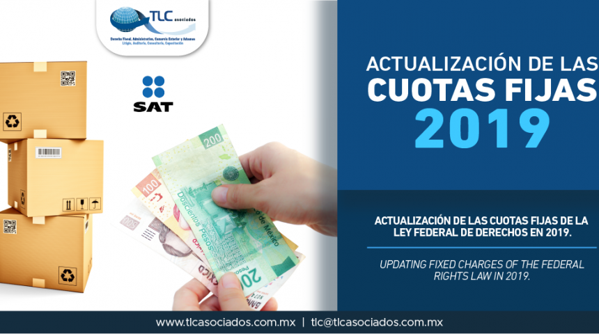 345 – Actualización de las Cuotas Fijas de la Ley Federal de Derechos en 2019/ Updating Fixed Charges of the Federal Rights Law in 2019.