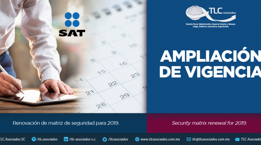 352 – Renovación de matriz de seguridad para 2019/ Security matrix renewal for 2019.