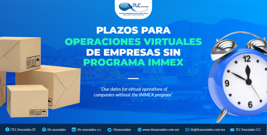 378 – Plazos para operaciones virtuales de empresas sin programa IMMEX/ Virtual operations terms for companies without IMMEX program