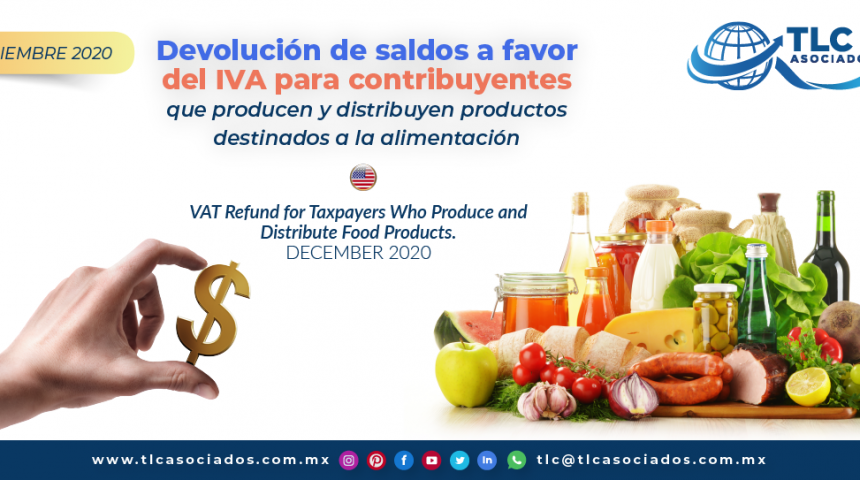 Devolución de saldos a favor del IVA para contribuyentes que producen y distribuyen productos destinados a la alimentación