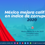 México mejora calificación en índice de corrupción en 2020
