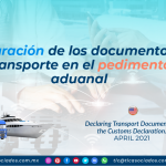 Declaración de los documentos de transporte en el pedimento aduanal
