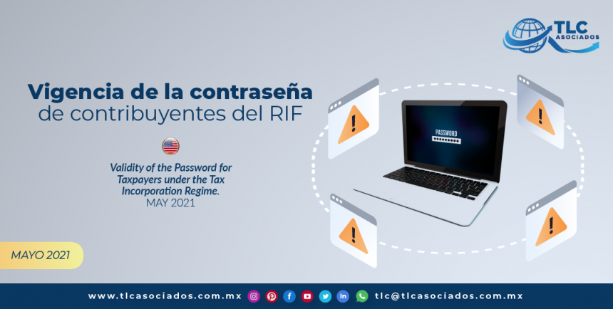 Vigencia de la contraseña de contribuyentes del RIF