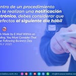 Cuando dentro de un procedimiento administrativo te realizan una notificación por correo electrónico, debes considerar que ésta surte sus efectos al siguiente día hábil, por lo que el plazo comenzaría a computarse a partir del día hábil siguientes a aquel en la que surtió sus efectos.
