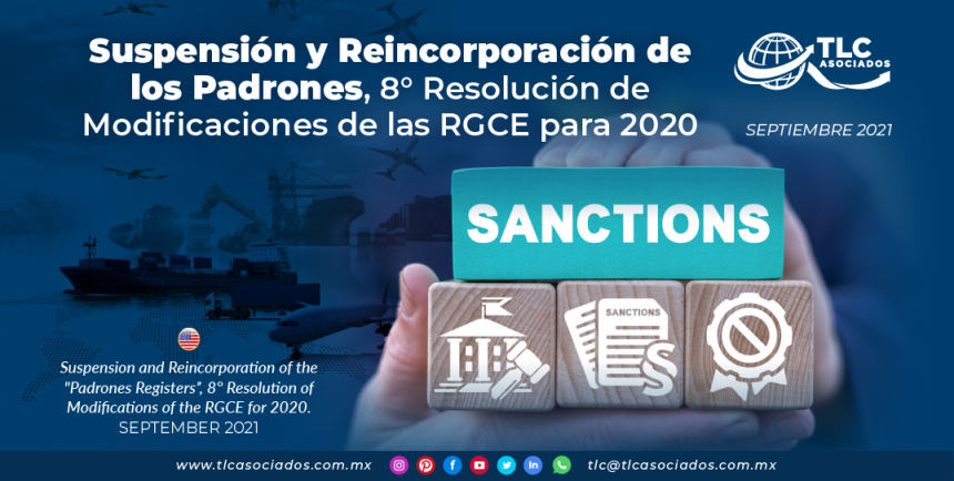 Suspensión y Reincorporación de los Padrones, 8° Resolución de Modificaciones de las RGCE para 2020