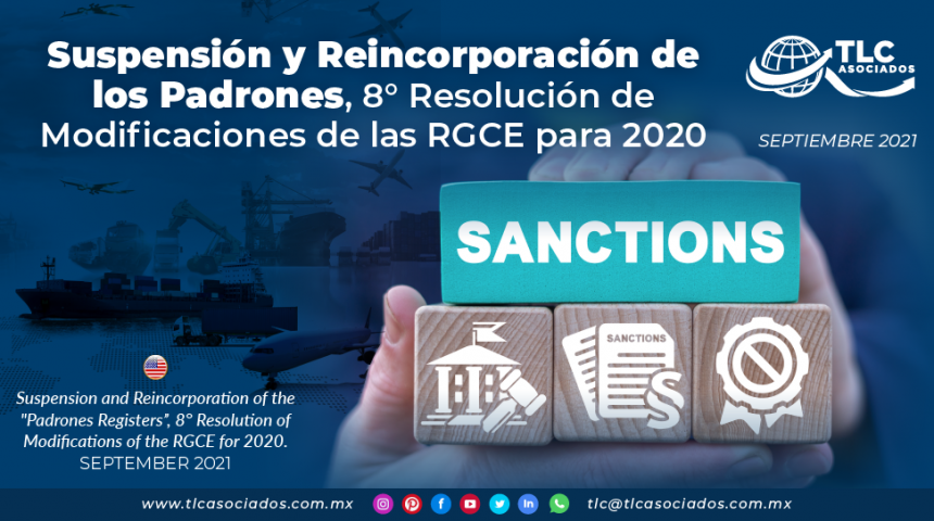 Suspensión y Reincorporación de los Padrones, 8° Resolución de Modificaciones de las RGCE para 2020
