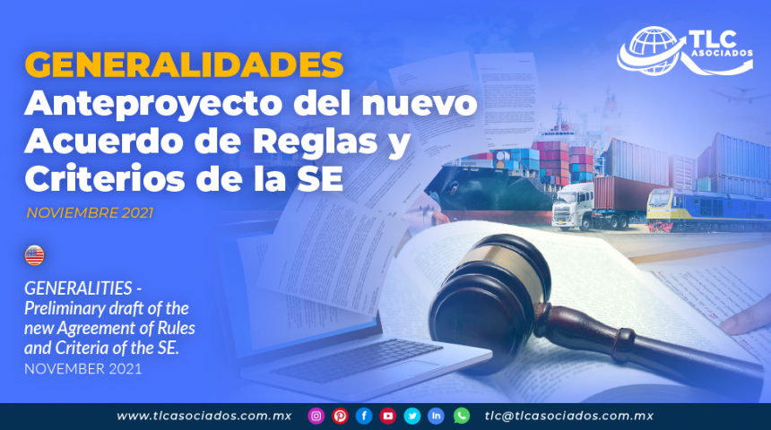Anteproyecto del nuevo Acuerdo de Reglas y Criterios de la SE