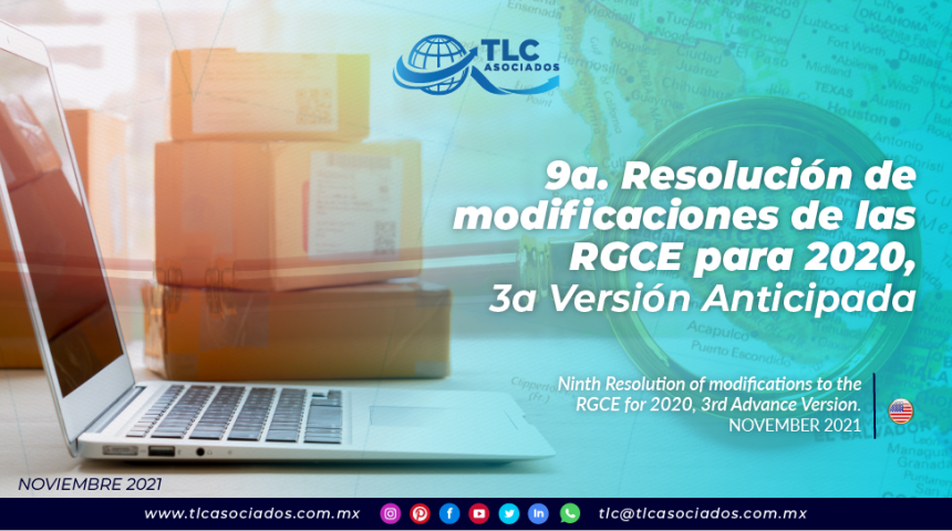 9a. Resolución de modificaciones de las RGCE para 2020, 3a Versión Anticipada