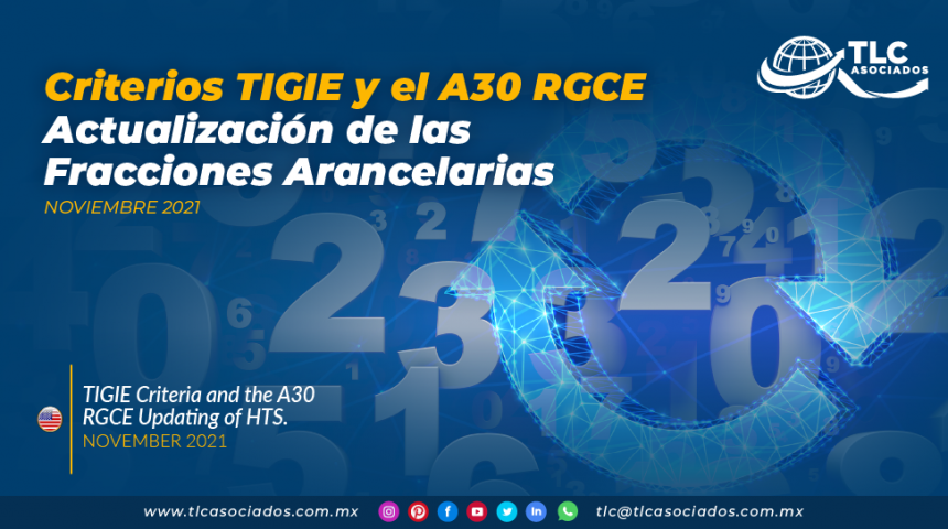 Criterios TIGIE y el A30 RGCE: Actualización de las Fracciones Arancelarias