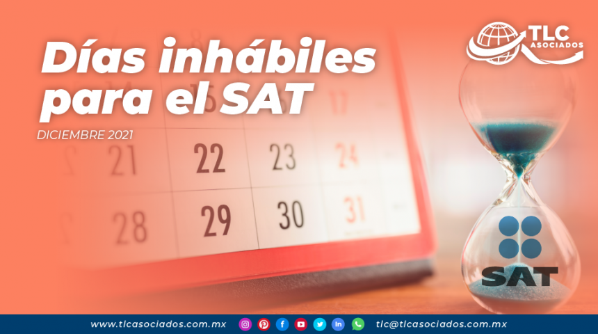 Días inhábiles para el SAT.