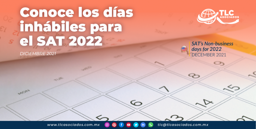 Conoce los días inhábiles para el SAT 2022