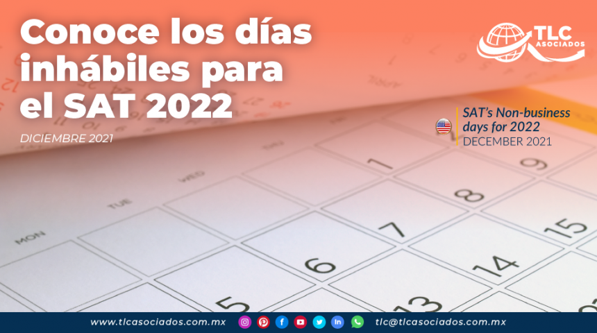 Conoce los días inhábiles para el SAT 2022