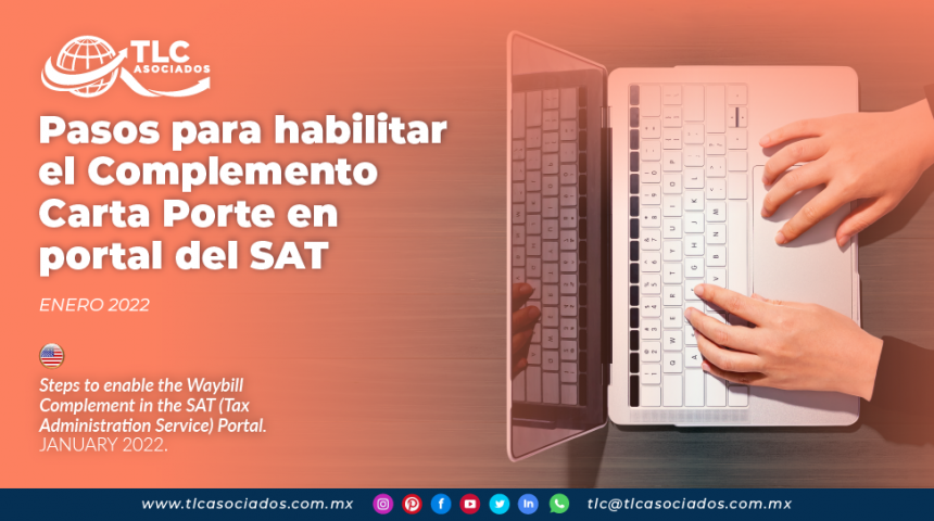 Pasos para habilitar el Complemento Carta Porte en portal del SAT