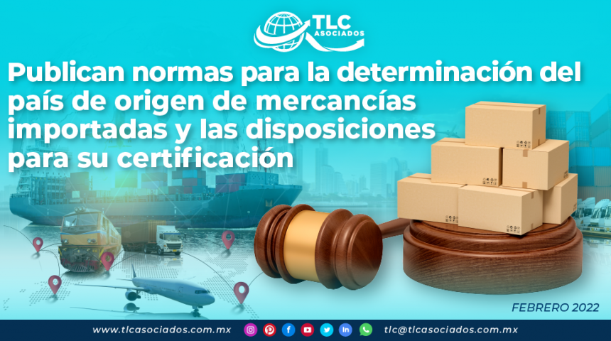 Publican normas para la determinación del país de origen de mercancías importadas y las disposiciones para su certificación