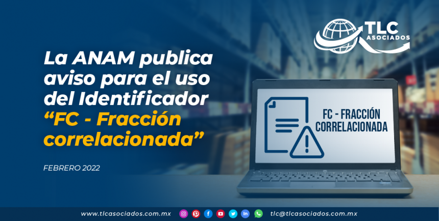 La ANAM publica aviso para el uso del Identificador “FC – Fracción correlacionada”