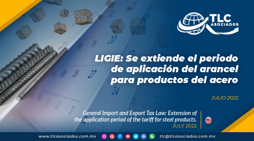 LIGIE: Se extiende el periodo de aplicación del arancel para productos del acero