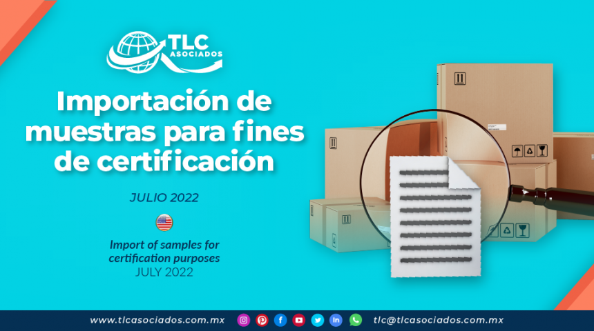 Importación de muestras para fines de certificación