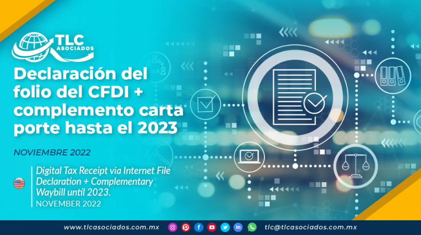 Declaración del folio del CFDI + Complemento Carta Porte hasta el 2023