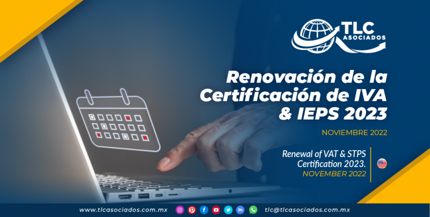 Renovación de la Certificación de IVA & IEPS 2023