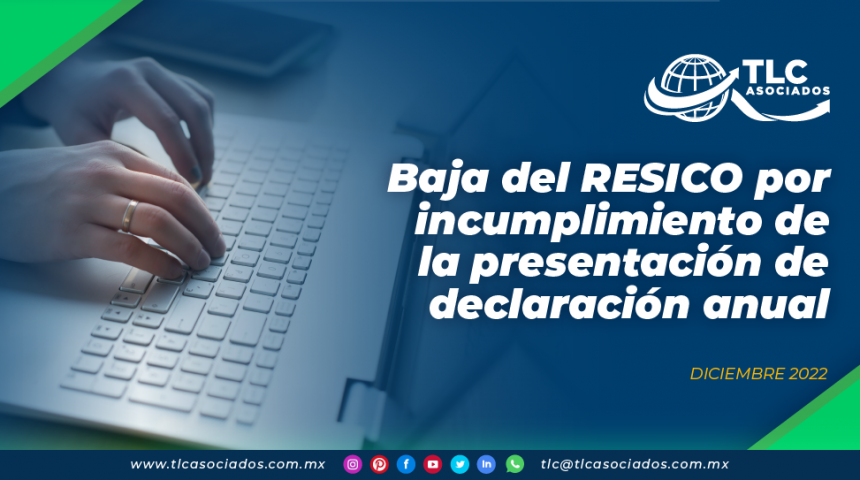 Baja del RESICO por incumplimiento de la presentación de declaración anual