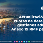 Actualización de las cuotas de derechos en gestiones aduaneras – Anexo 19 RMF para 2023