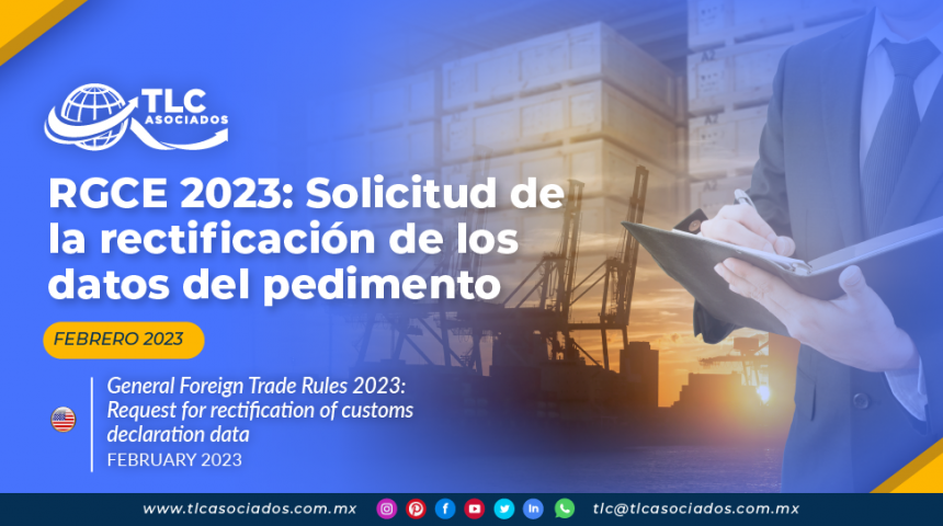 RGCE 2023: Solicitud de la rectificación de los datos del pedimento