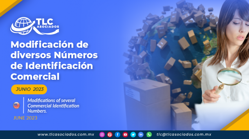 Modificación de diversos Números de Identificación Comercial