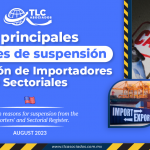 10 principales causales de suspensión del Padrón de Importadores y Sectoriales