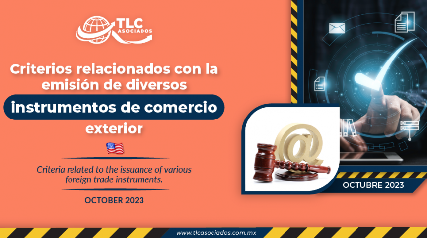 Criterios relacionados con la emisión de diversos instrumentos de comercio exterior