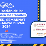 Actualización de las cuotas para los trámites de SADER, SEMARNAT & SSA – Anexo 19 RMF 2024