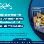 Gestión para presentar el Aviso para la Determinación del Valor Provisional del Seguro Global de Transporte