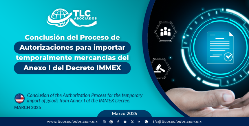 Conclusión del Proceso de Autorizaciones para importar temporalmente mercancías del Anexo I del Decreto IMMEX