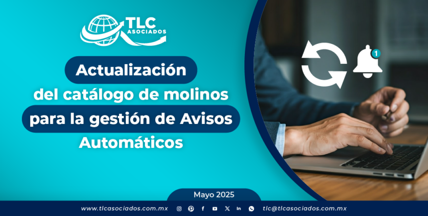 Actualización del catálogo de molinos para la gestión de Avisos Automáticos
